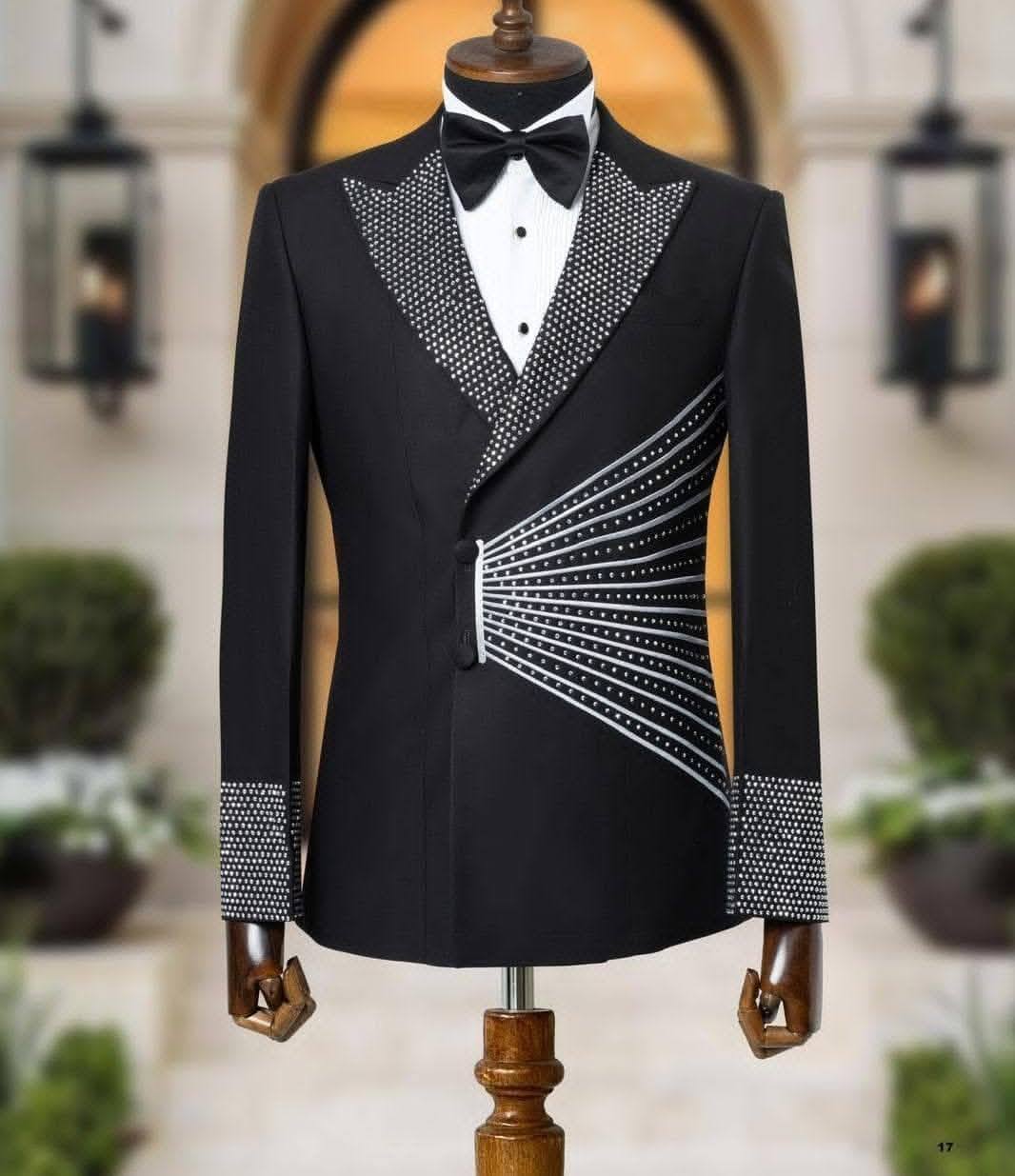 Black Starred Two Piece Suit