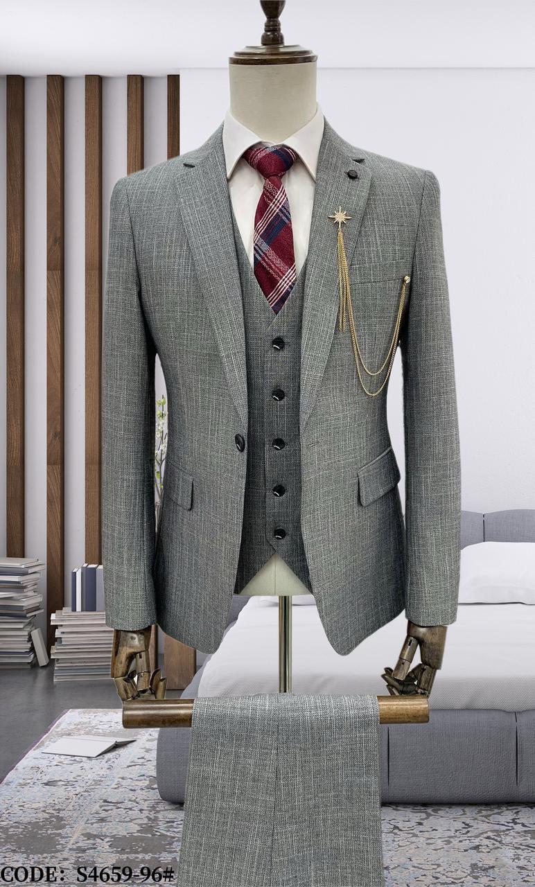 Grey Tweed Three Piece Suit