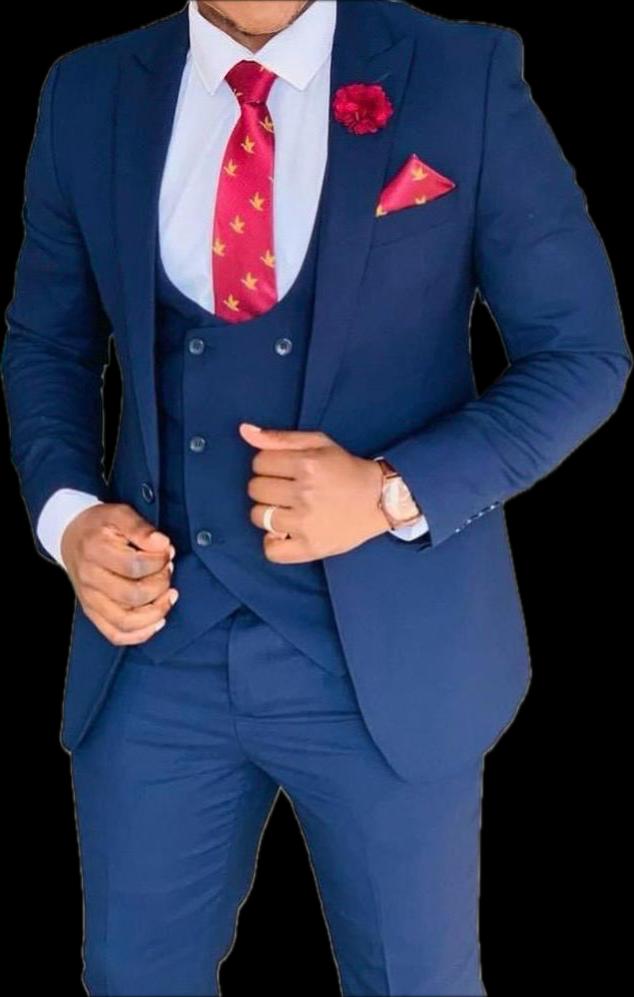 Classic Navy Blue Three Piece Suit